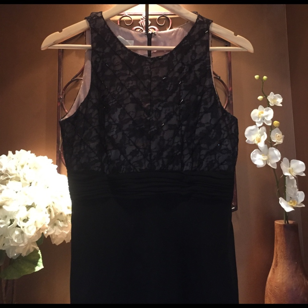 Host Pick! Evan Picone Beaded Black Cocktail Dress Size 6 - Picture 5 of 7